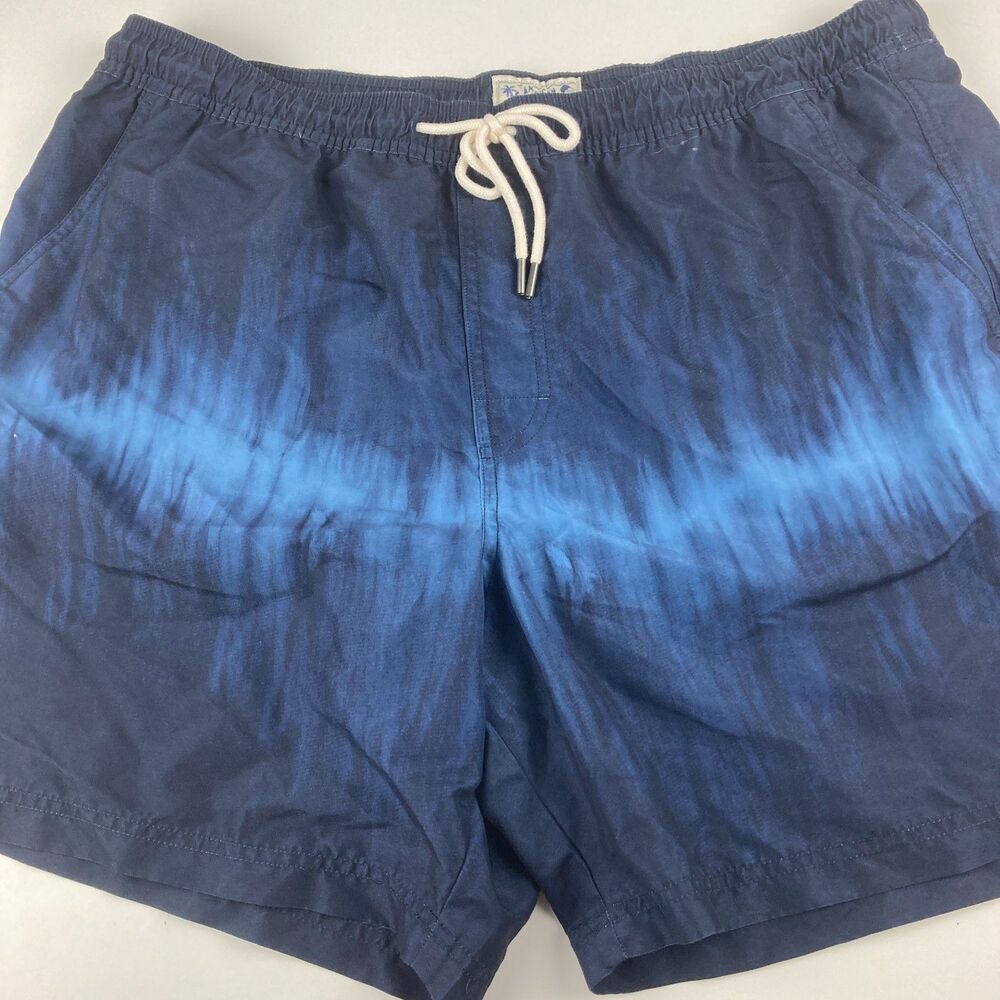 American Eagle Swim Trunks Mens XL Blue Ombre Tie Dye Board Shorts Lined